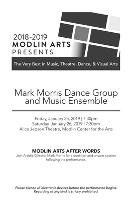 Mark Morris Dance Group and Music Ensemble