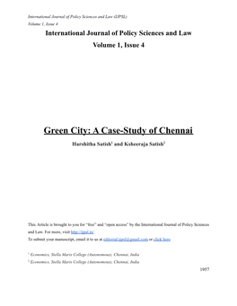 Green City: a Case-Study of Chennai