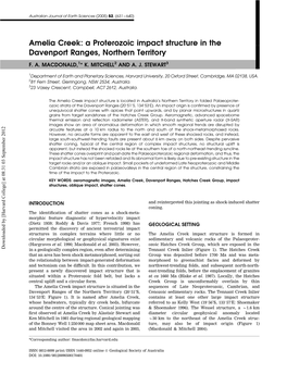 Amelia Creek: a Proterozoic Impact Structure in the Davenport Ranges, Northern Territory