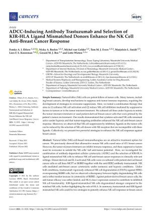 ADCC-Inducing Antibody Trastuzumab and Selection of KIR-HLA Ligand Mismatched Donors Enhance the NK Cell Anti-Breast Cancer Response