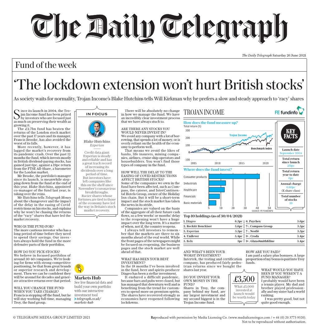 'The Lockdown Extension Won't Hurt British Stocks'