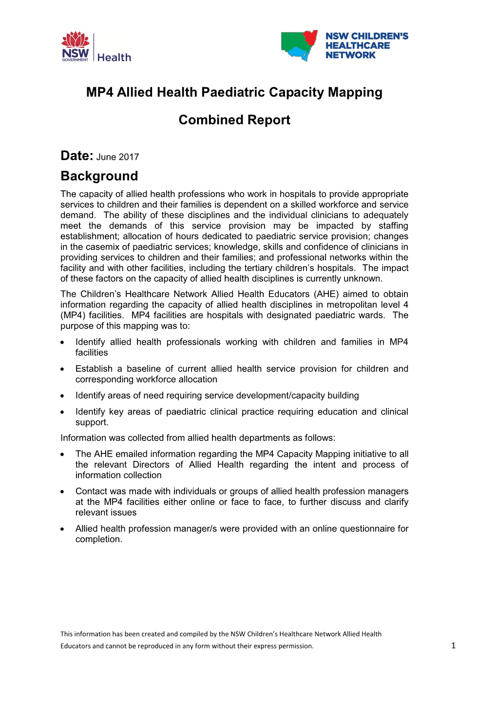 MP4 Allied Health Paediatric Capacity Mapping Combined Report