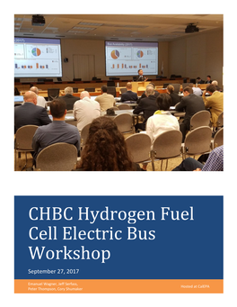 CHBC Hydrogen Fuel Cell Electric Bus Workshop September 27, 2017