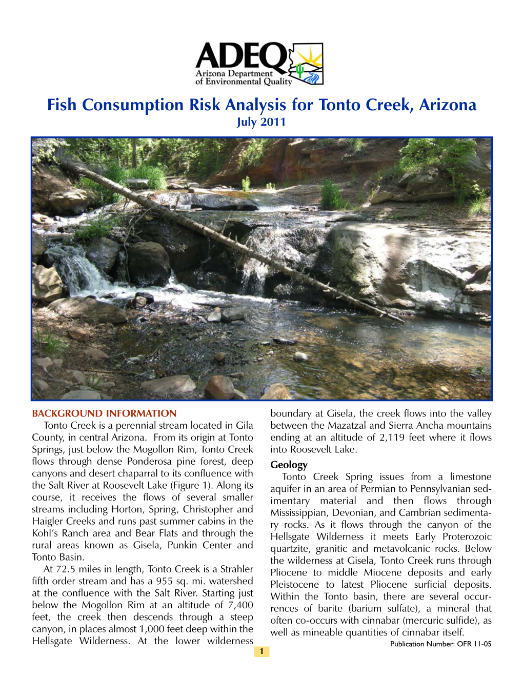 Tonto Creek Fish Advisory Risk Analysis 7-11