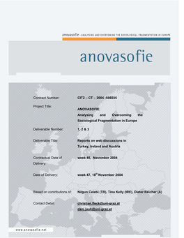 ANOVASOFIE Analysing and Overcoming the Sociological