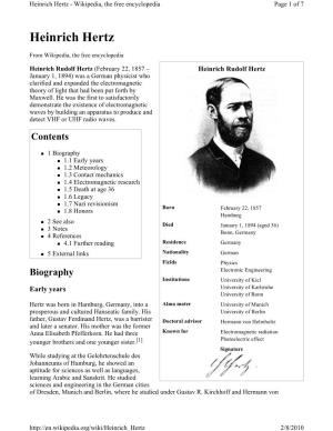 Heinrich Hertz - Wikipedia, the Free Encyclopedia Page 1 of 7