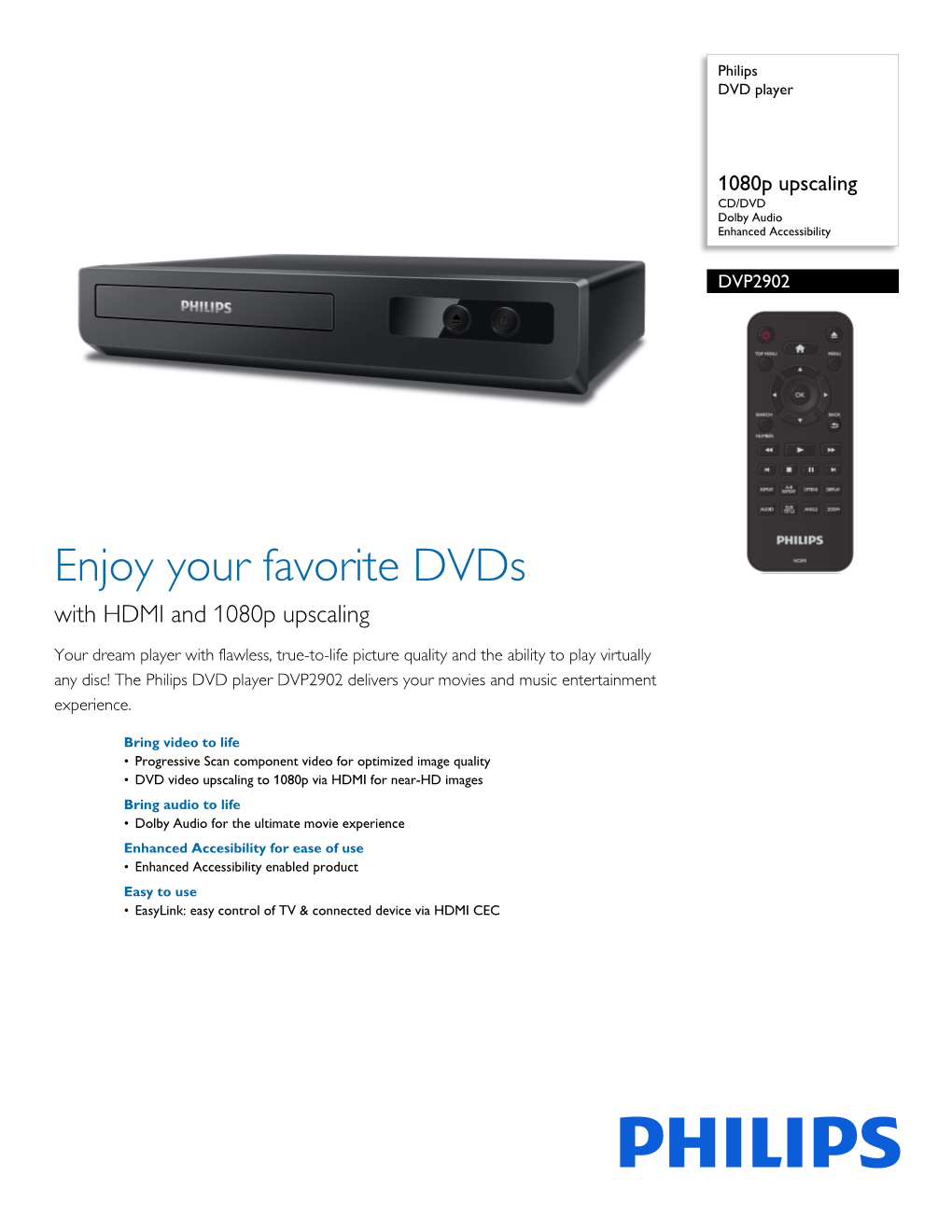 DVP2902/F7 Philips DVD Player