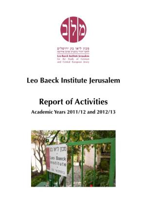 View 2011-2013 Report of Activities