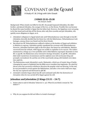 Jehoiachin and Zedekiah (2 Kings 24:8–25:7) 1