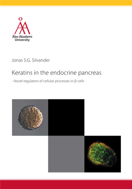 Jonas SG Silvander: Keratins in the Endocrine Pancreas