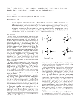 The Frontier Orbital Phase Angles: Novel QSAR Descriptors for Benzene Derivatives, Applied to Phenylalkylamine Hallucinogens