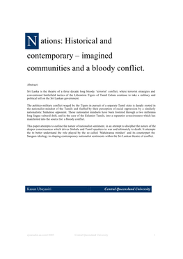 Imagined Communities and a Bloody Conflict