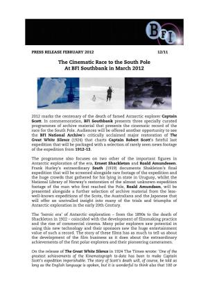 The Cinematic Race to the South Pole at BFI Southbank in March 2012