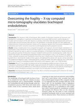 Overcoming the Fragility Ł X-Ray Computed Micro-Tomography Elucidates Brachiopod Endoskeletons