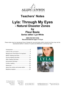 Lyla: Through My Eyes - Natural Disaster Zones by Fleur Beale Series Editor: Lyn White