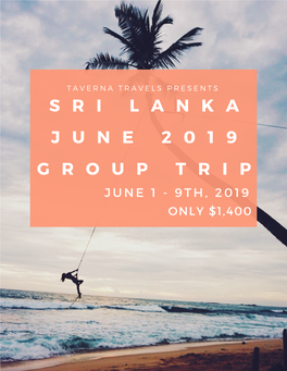SRI LANKA 2019 the Details