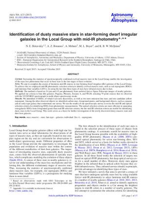 Identification of Dusty Massive Stars in Star-Forming Dwarf Irregular Galaxies in the Local Group with Mid-IR Photometry⋆⋆