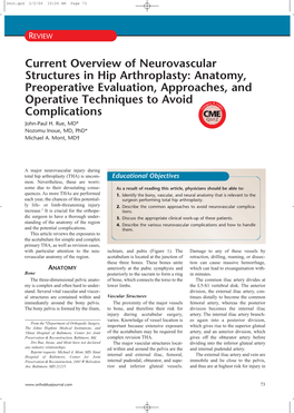 Current Overview of Neurovascular Structures in Hip Arthroplasty