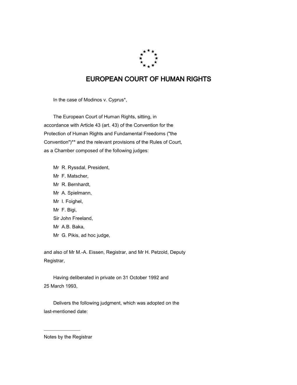 European Court of Human Rights