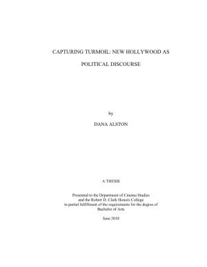 New Hollywood As Political Discourse