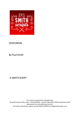 CENTURION by Paul Smith a SMITH SCRIPT