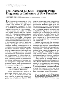 Projectile Point Fragments As Indicators of Site Function