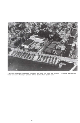 1. Aerial View of the Zurich Kongresshaus (Convention and Concert Hall) Shortly After Completion
