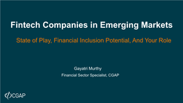 Fintech Companies in Emerging Markets