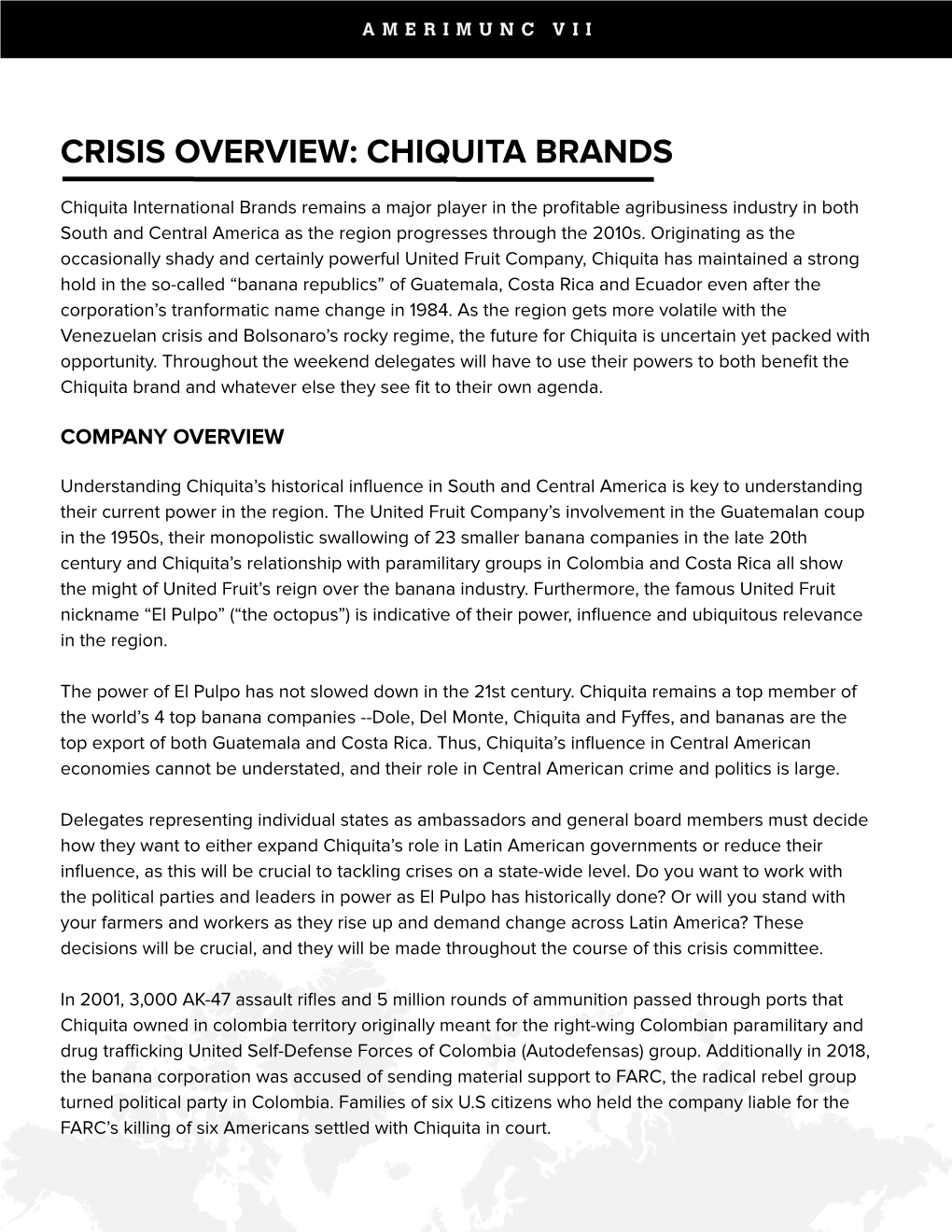 Crisis Overview: Chiquita Brands