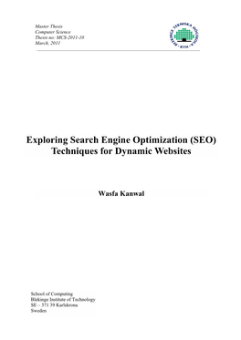 Exploring Search Engine Optimization (SEO) Techniques for Dynamic Websites