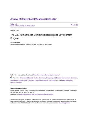 The U.S. Humanitarian Demining Research and Development Program