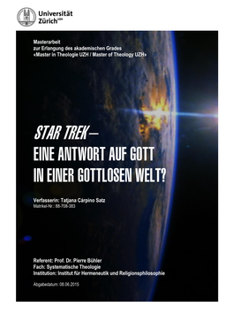 Star Trek – Eine Antwort Auf Gott in Einer Gottlosen Welt?
