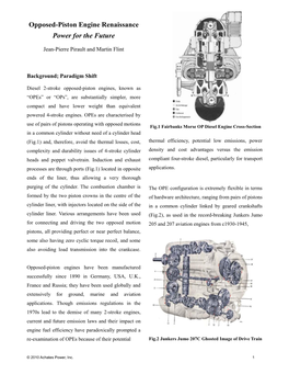 Opposed-Piston Engine Renaissance Power for the Future