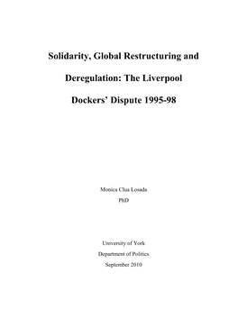 The Liverpool Dockers' Dispute 1995-98