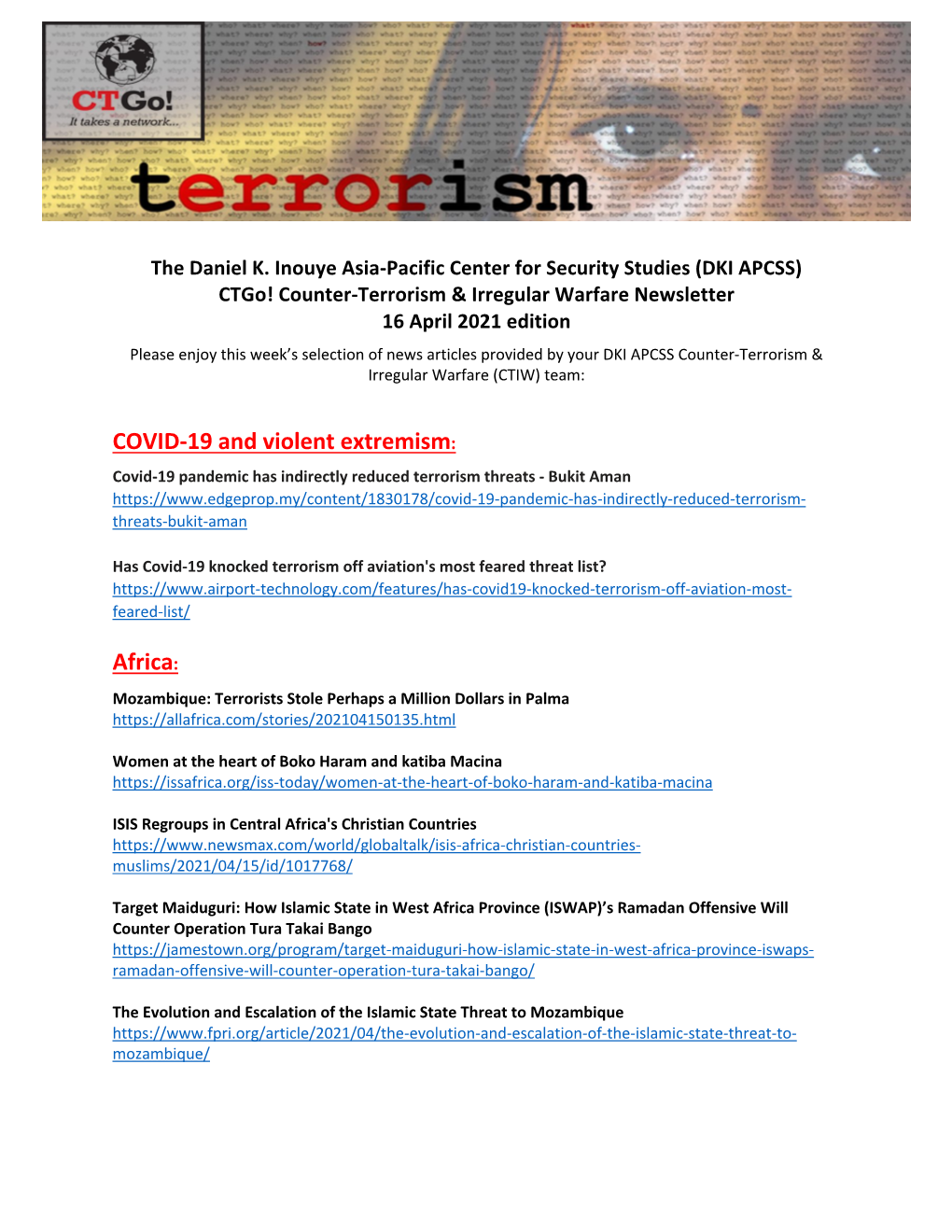 COVID-19 and Violent Extremism