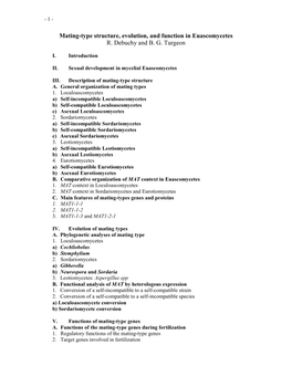 Mating-Type Structure, Evolution, and Function in Euascomycetes R