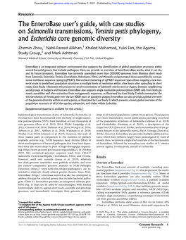 The Enterobase User's Guide, with Case Studies on Salmonella Transmissions, Yersinia Pestis Phylogeny, and Escherichia Core Genomic Diversity