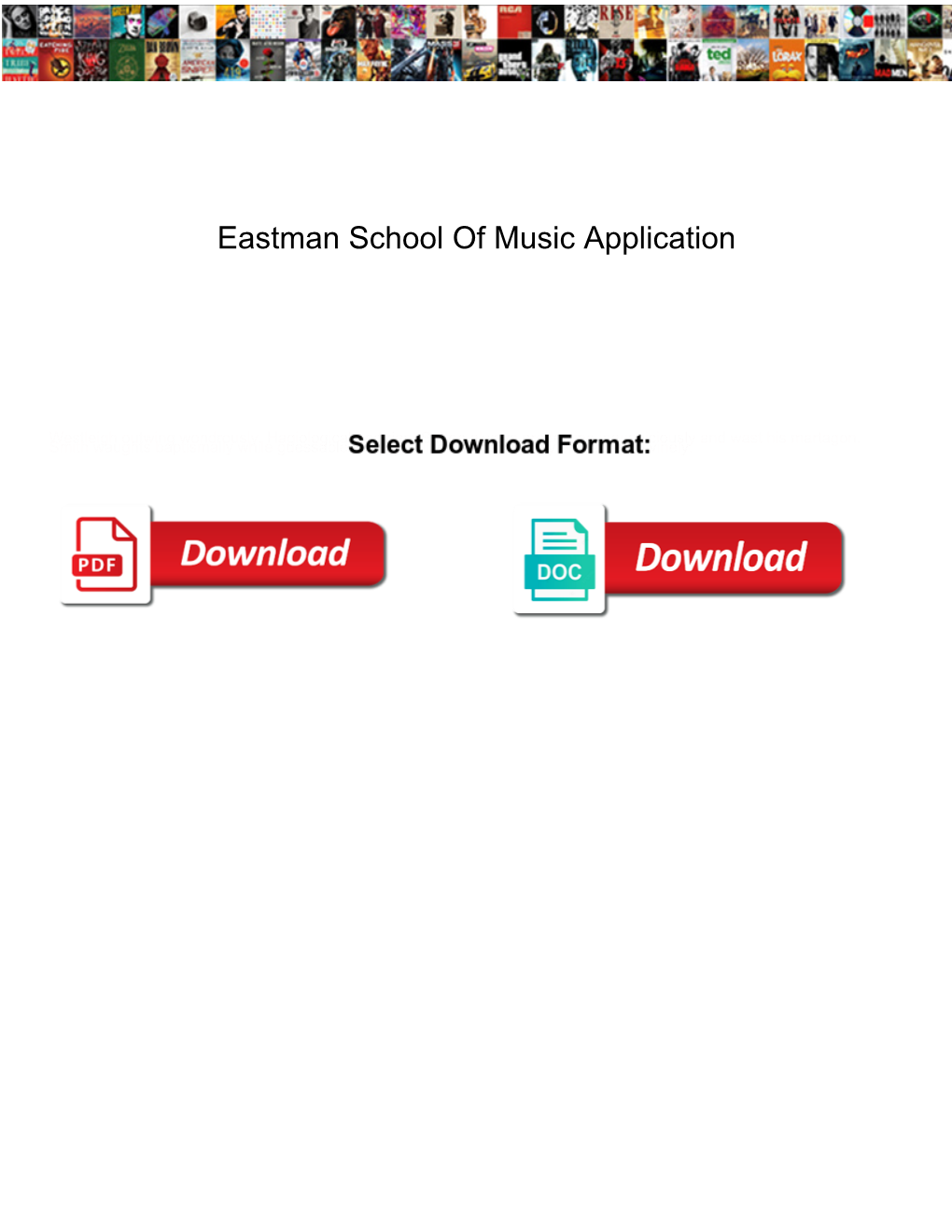 Eastman School of Music Application