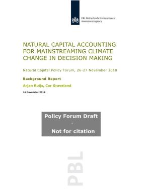Natural Capital Accounting for Mainstreaming Climate Change In