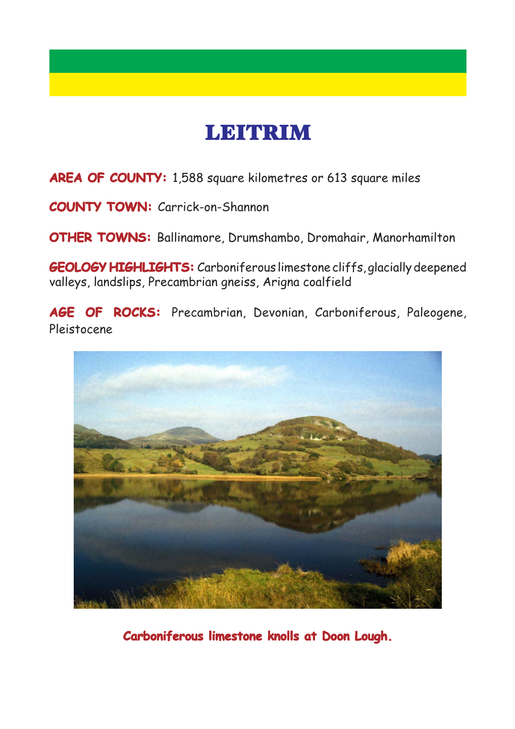 Leitrim: COUNTY GEOLOGY of IRELAND 1