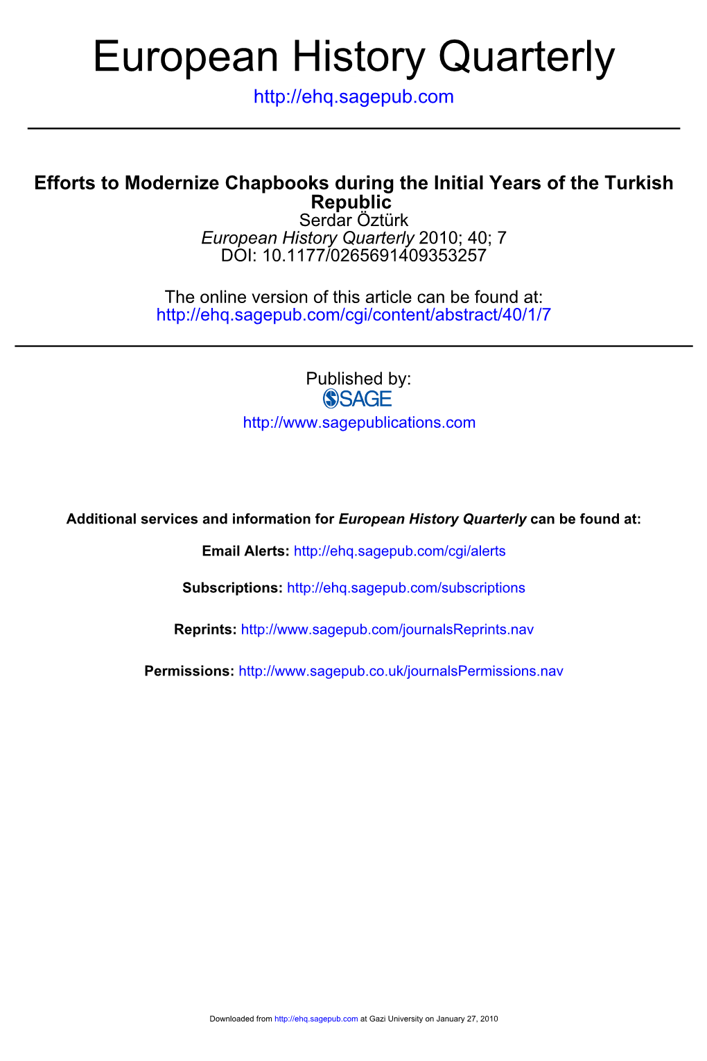 European History Quarterly