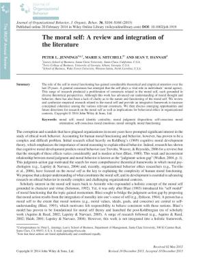 The Moral Self: a Review and Integration of the Literature