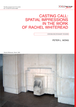 Casting Call: Spatial Impressions in the Work of Rachel Whiteread