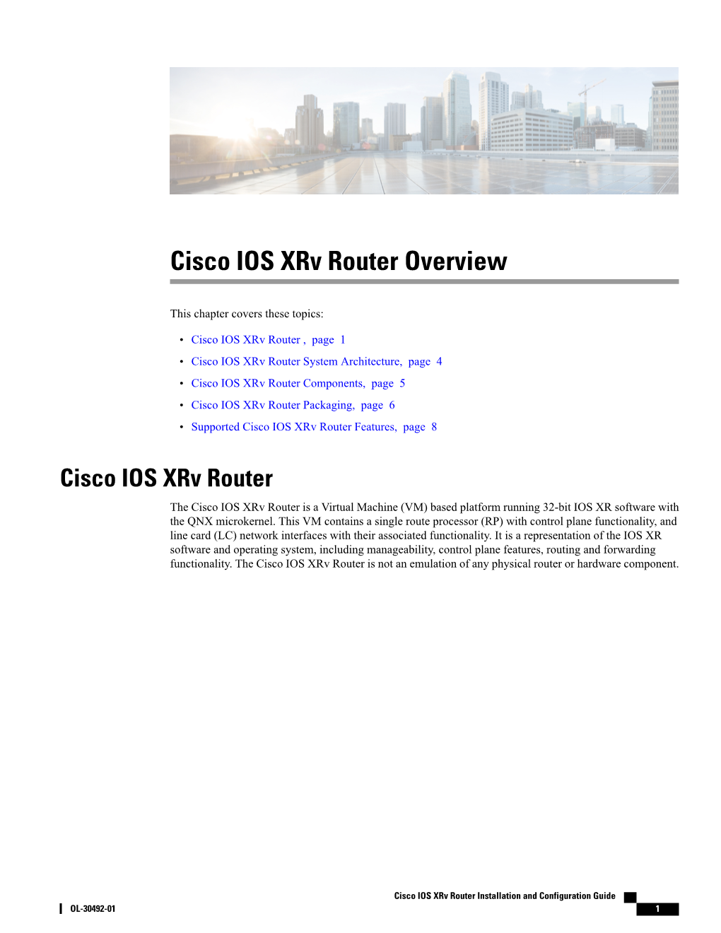 Cisco IOS Xrv Router Overview