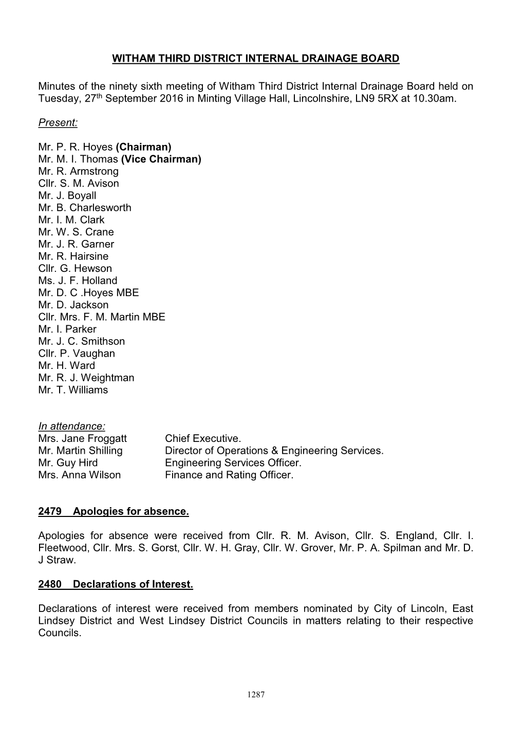 The Witham First District Internal Drainage Board