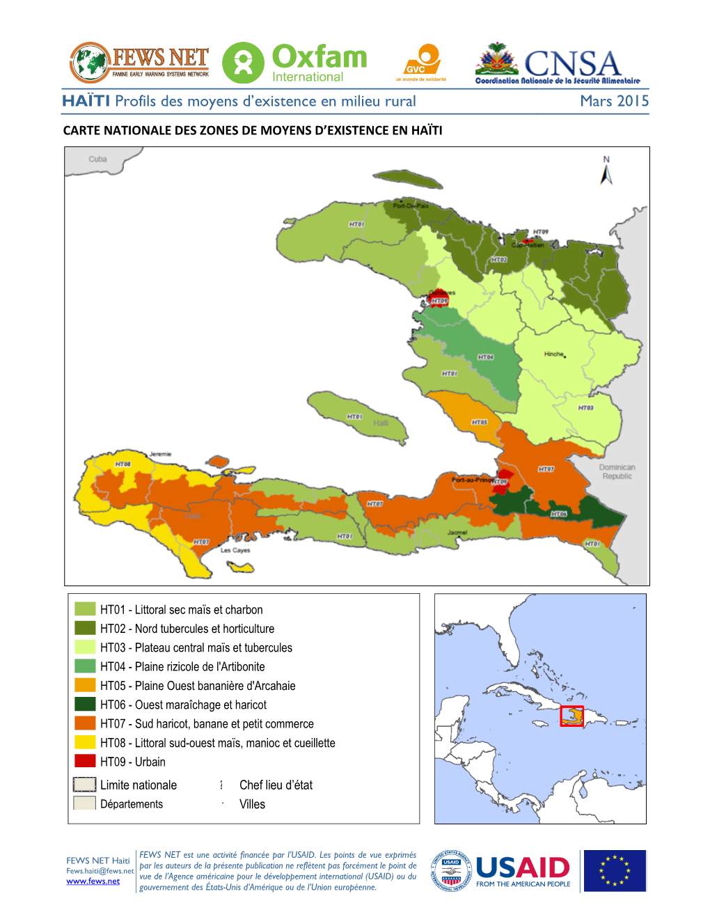 HAÏTI Profils Des Moyens D'existence En Milieu Rural Mars 2015