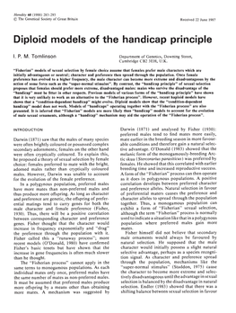 Diploid Models of the Handicap Principle