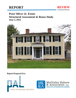 Oliver Estate Report Cover