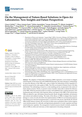 On the Management of Nature-Based Solutions in Open-Air Laboratories: New Insights and Future Perspectives