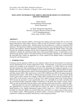 Simulation Techniques for Arrival Procedure Design in Continuous Descent Operation